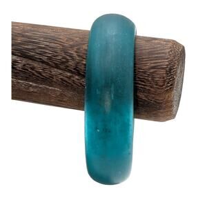 Vintage Aqua Blue Glass Bangle Bracelet
